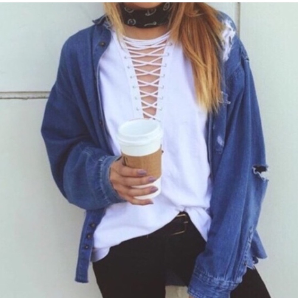 LF Emma and Sam lace up tee